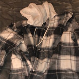 American Eagle hooded flannel!